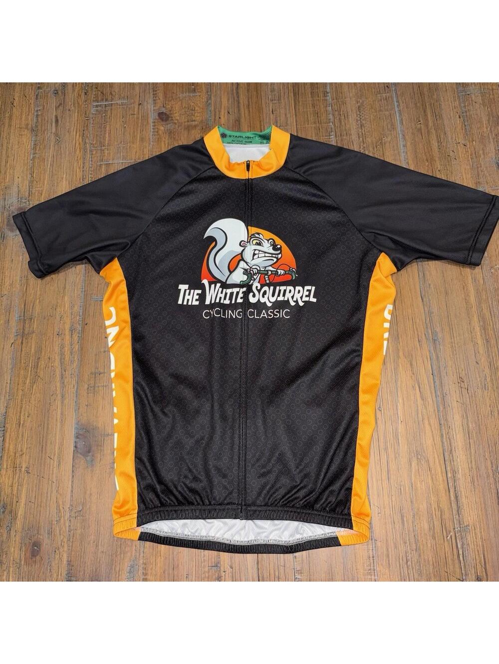 Starlight White Squirrel Brevard NC Blue Ridge Full Zip Cycling Jersey Medium